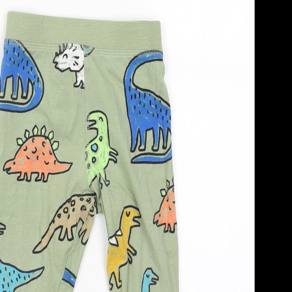 M&S Boys Green   Jogger Trousers Size 18-24 Months L50 cm - dinosaurs