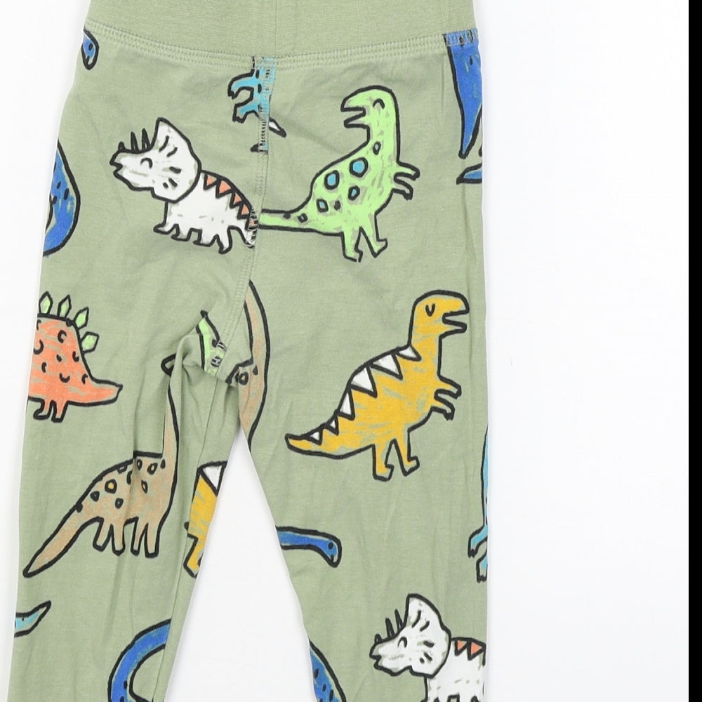 M&S Boys Green   Jogger Trousers Size 18-24 Months L50 cm - dinosaurs