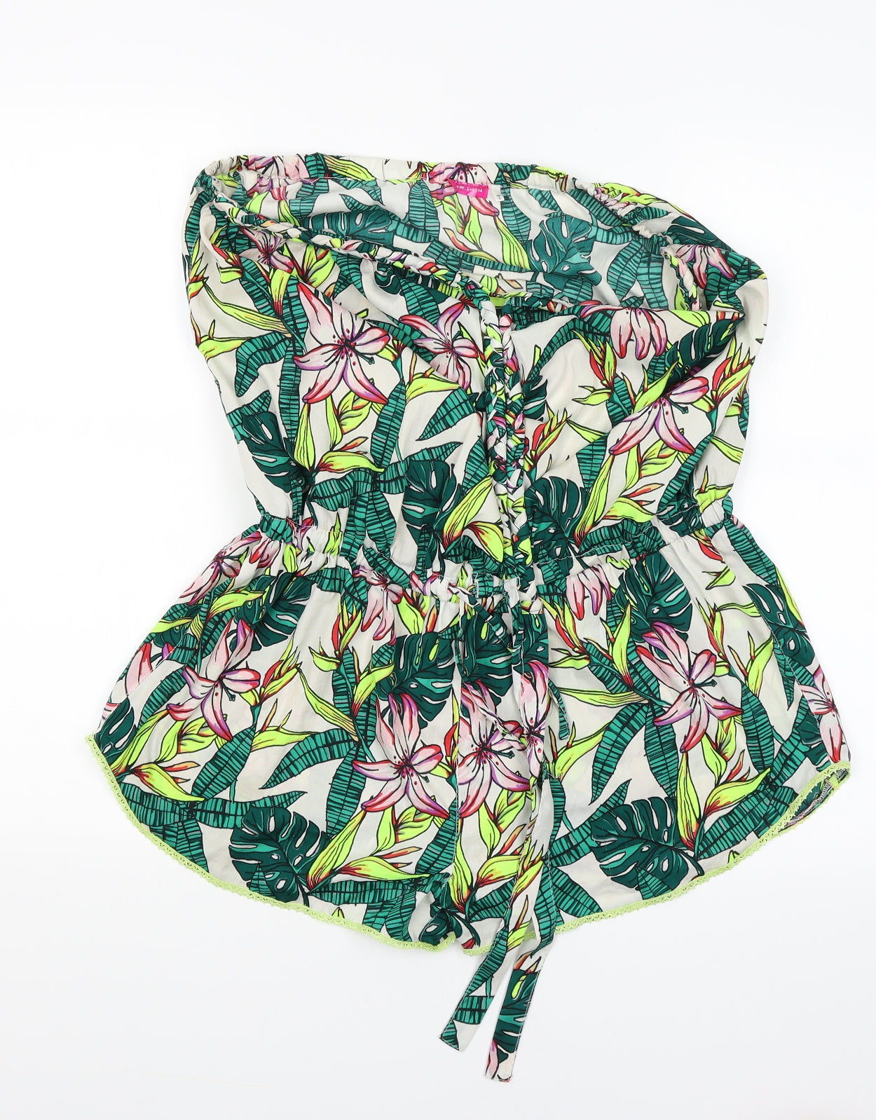 River Island Womens White Floral  Bodycon  Size L