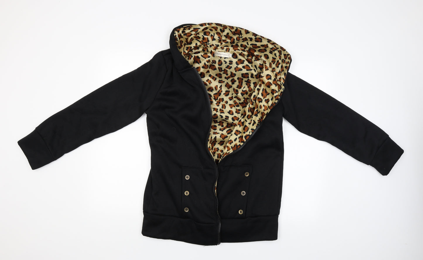 Shi Long Fashion Womens Black   Full Zip Hoodie Size 3XL  - Animal Print inside