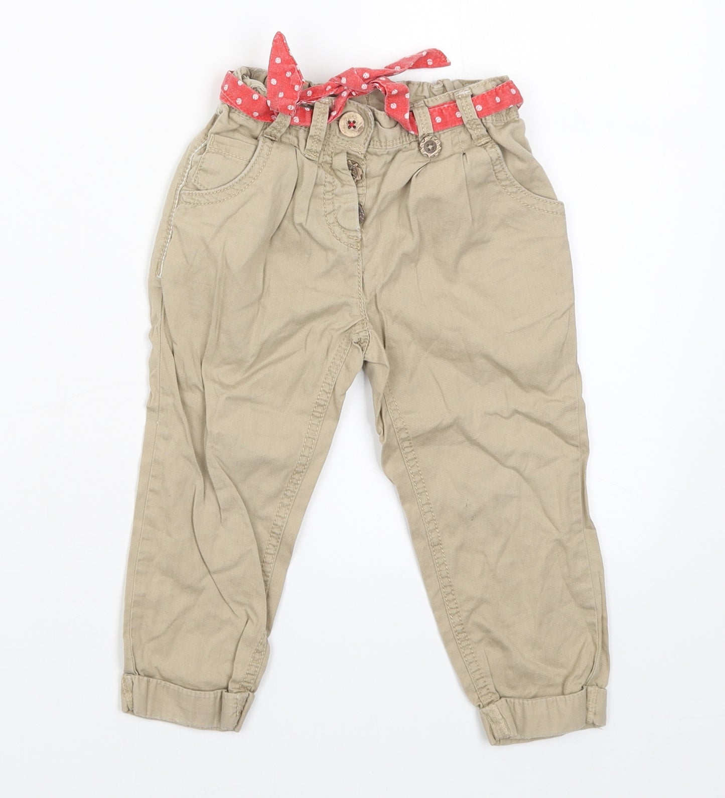 NEXT Girls Beige   Cargo Trousers Size 18-24 Months