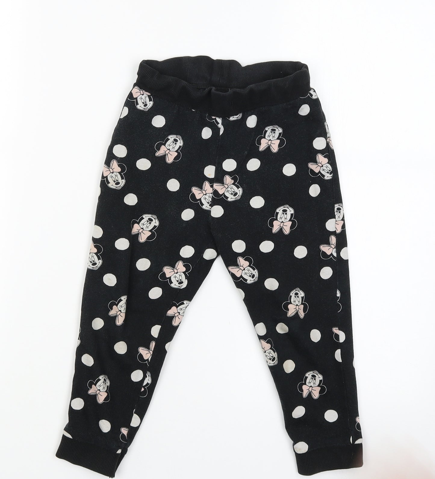 George Girls Black   Jogger Trousers Size 3-4 Years - Minnie Mouse