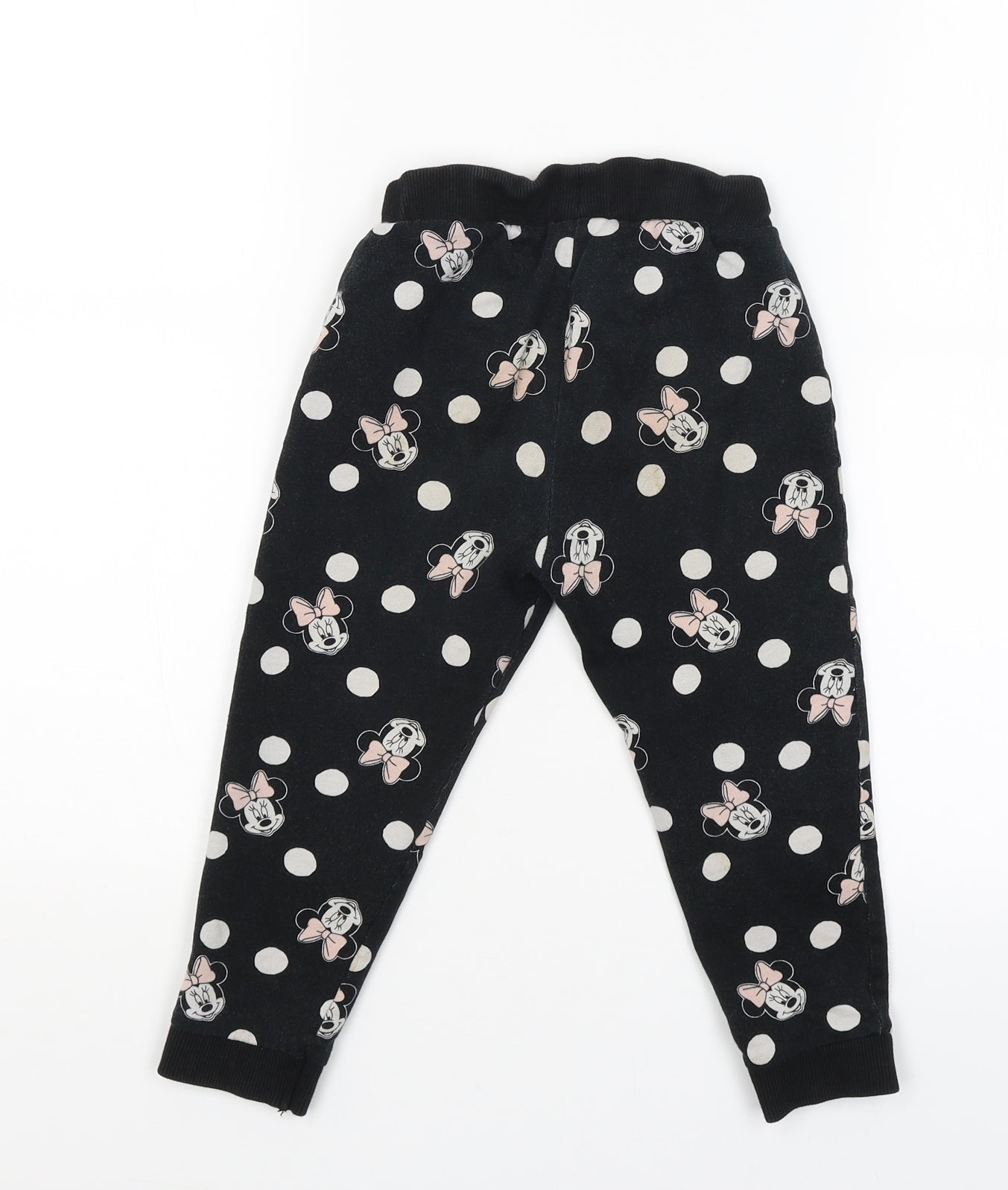 George Girls Black   Jogger Trousers Size 3-4 Years - Minnie Mouse
