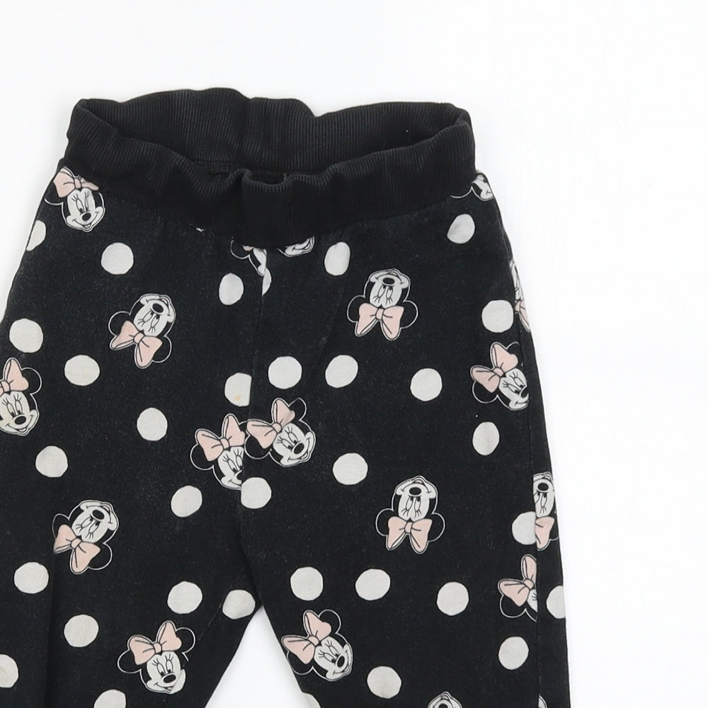 George Girls Black   Jogger Trousers Size 3-4 Years - Minnie Mouse