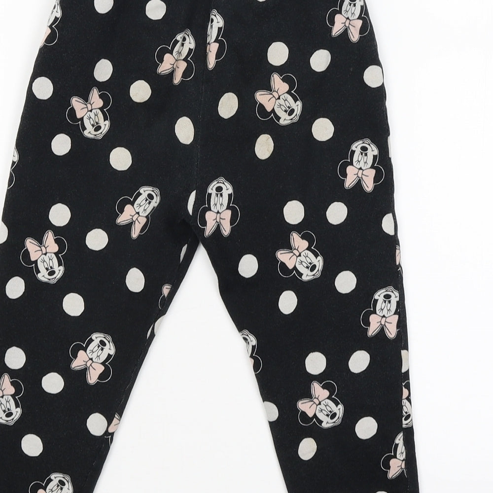 George Girls Black   Jogger Trousers Size 3-4 Years - Minnie Mouse