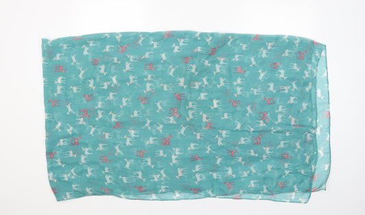Front view of Preworn women’s green shawl/wrap - deer