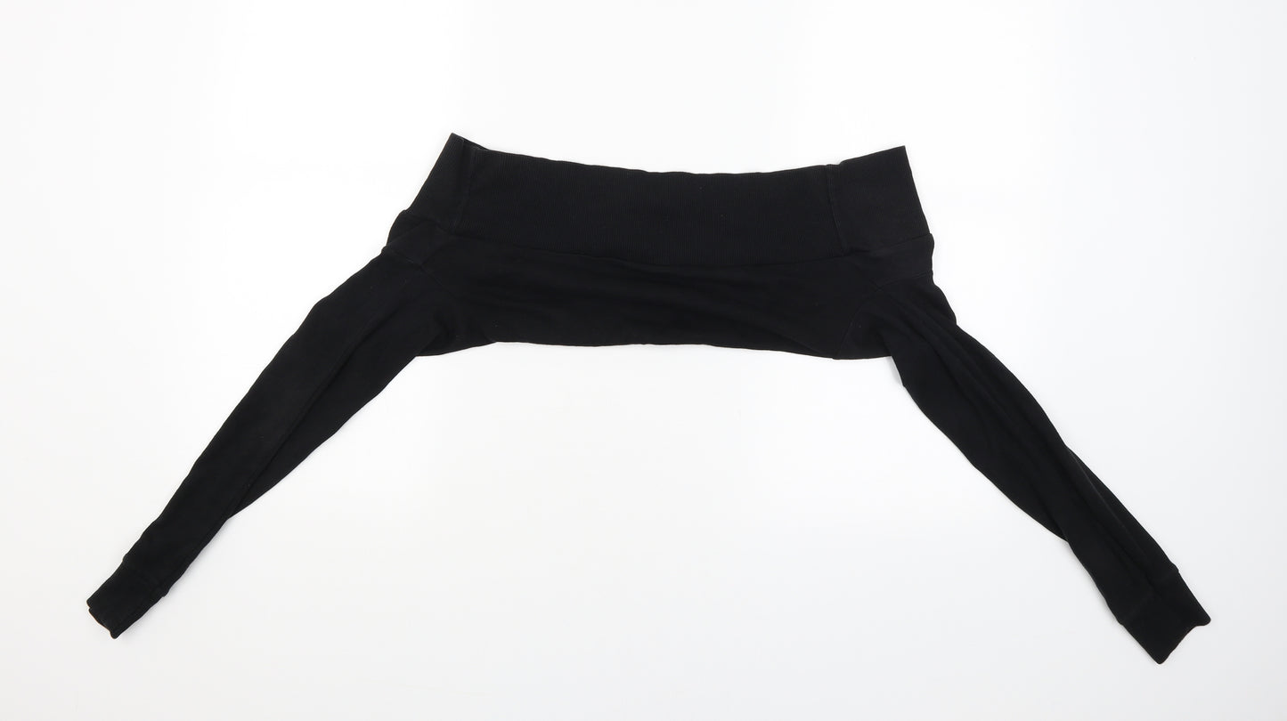 Select Womens Black   Cropped Blouse Size M