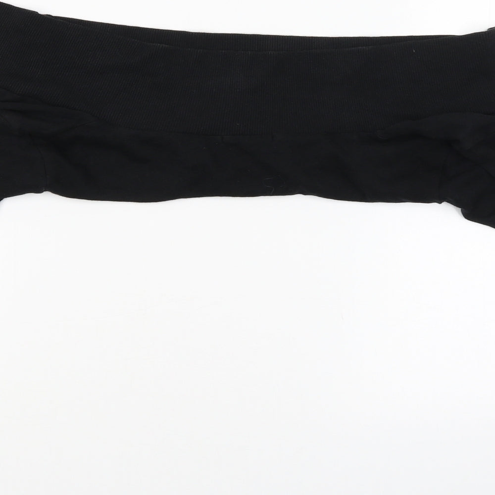 Select Womens Black   Cropped Blouse Size M