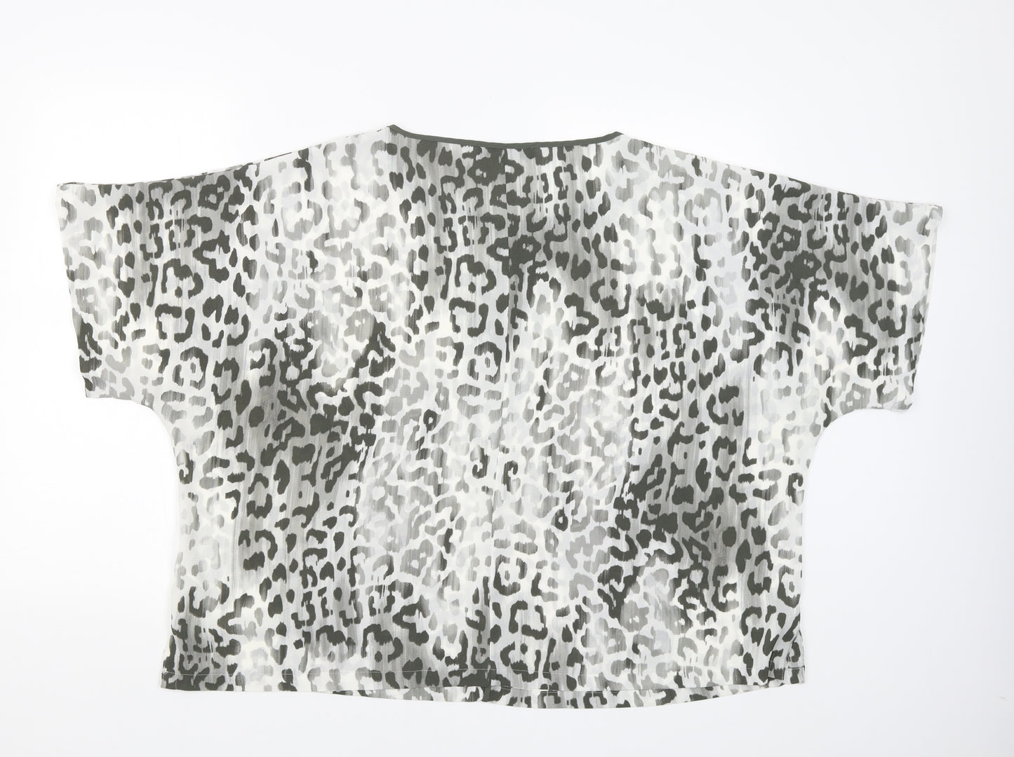 M&S Womens Grey Animal Print  Basic Blouse Size 22