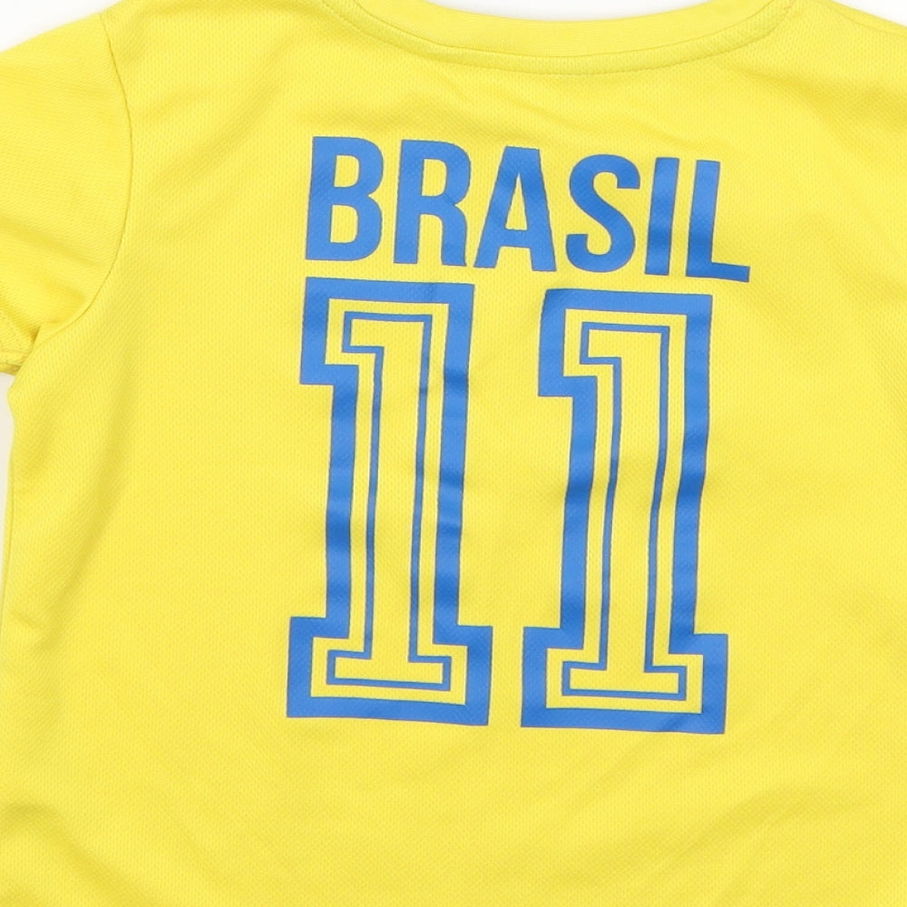 George Boys Yellow   Basic T-Shirt Size 5-6 Years  - Brazil