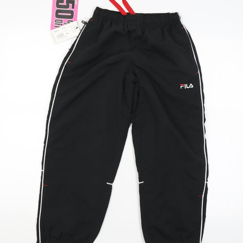 FILA Boys Black   Jogger Trousers Size 7-8 Years