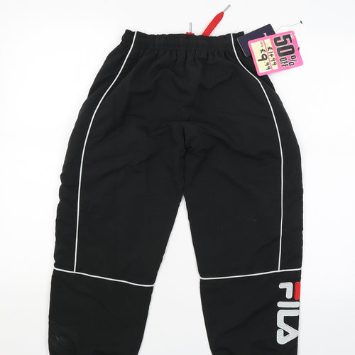 FILA Boys Black   Jogger Trousers Size 7-8 Years