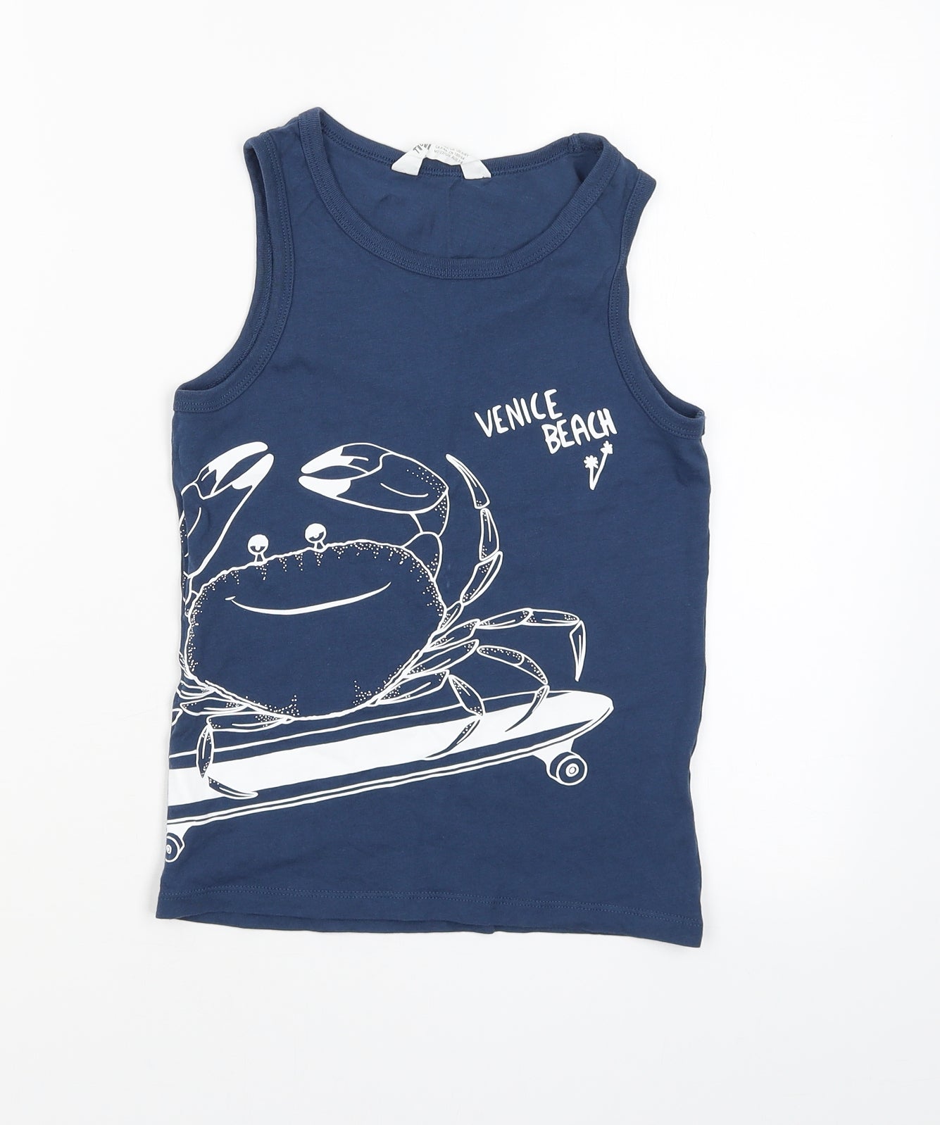 H&M Boys Blue   Basic T-Shirt Size 7-8 Years  - Venice Beach