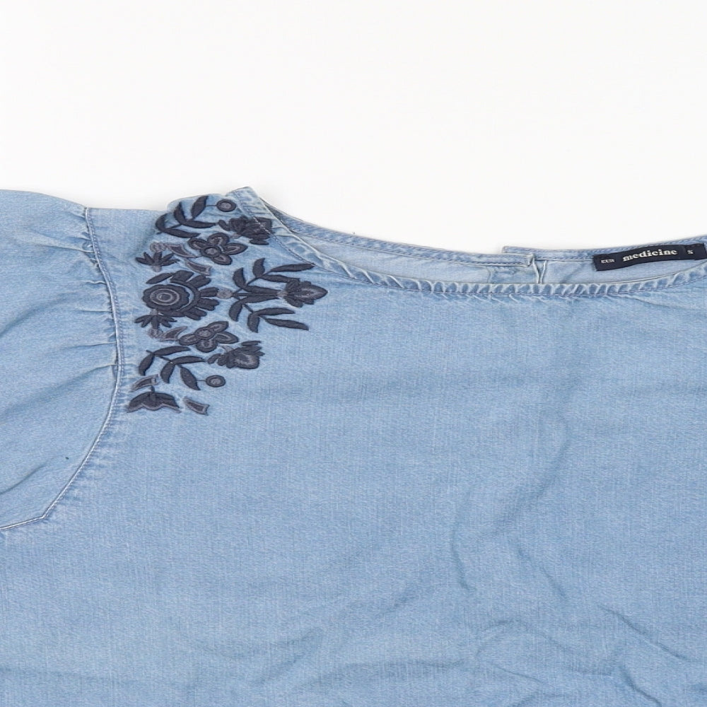 Medicine Womens Blue   Basic Blouse Size S