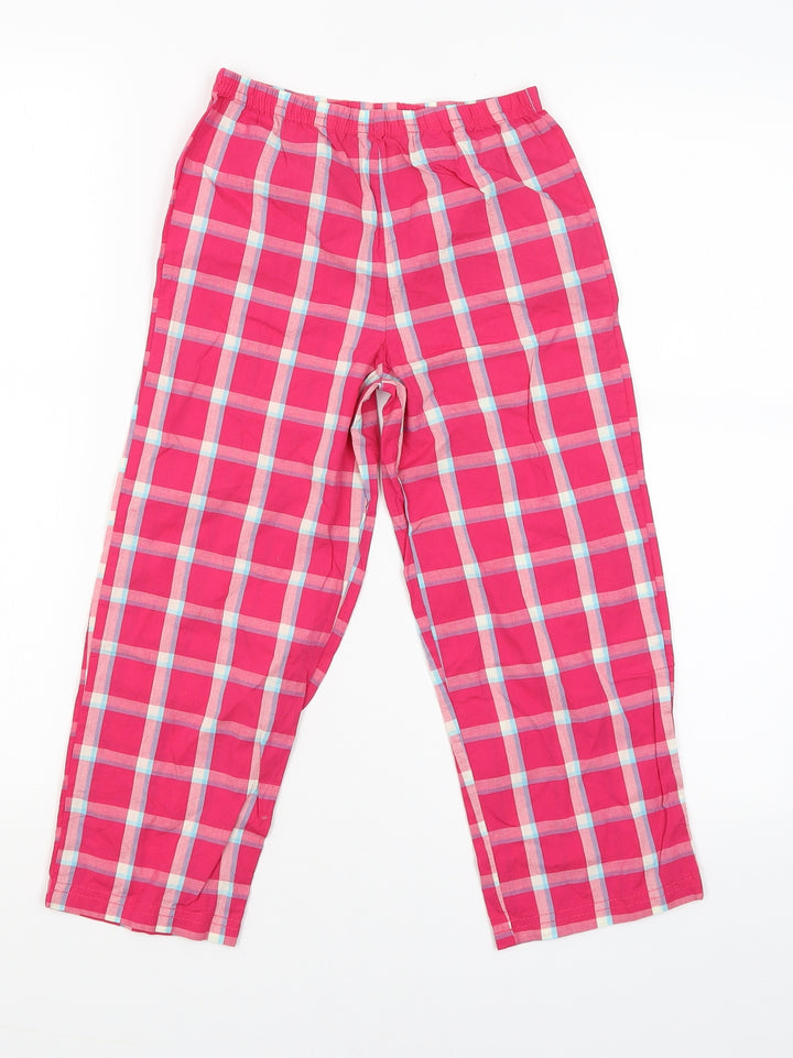 George Girls Pink Check  Jogger Trousers Size 5-6 Years