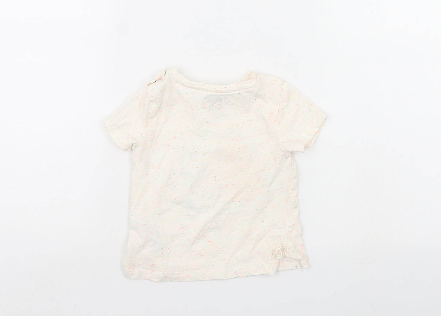 Fred & Flo Girls White   Basic T-Shirt Size 18-24 Months