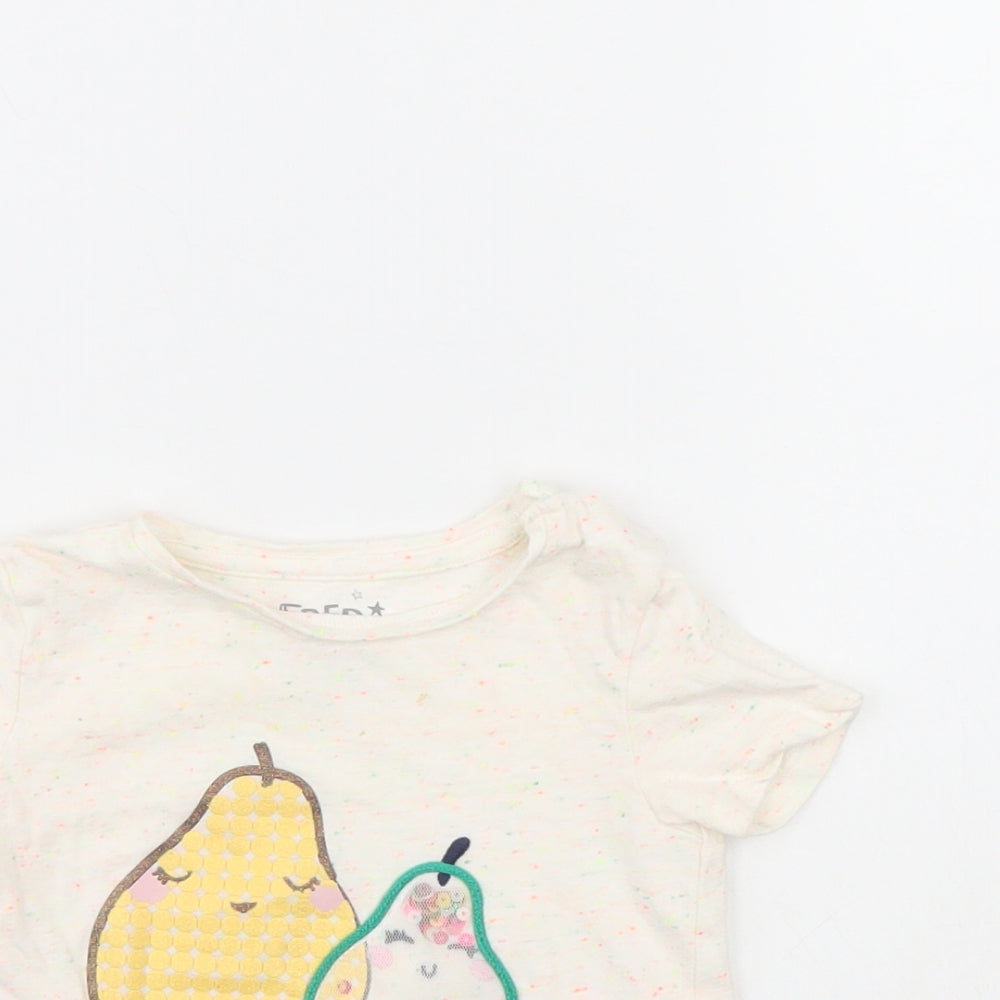 Fred & Flo Girls White   Basic T-Shirt Size 18-24 Months