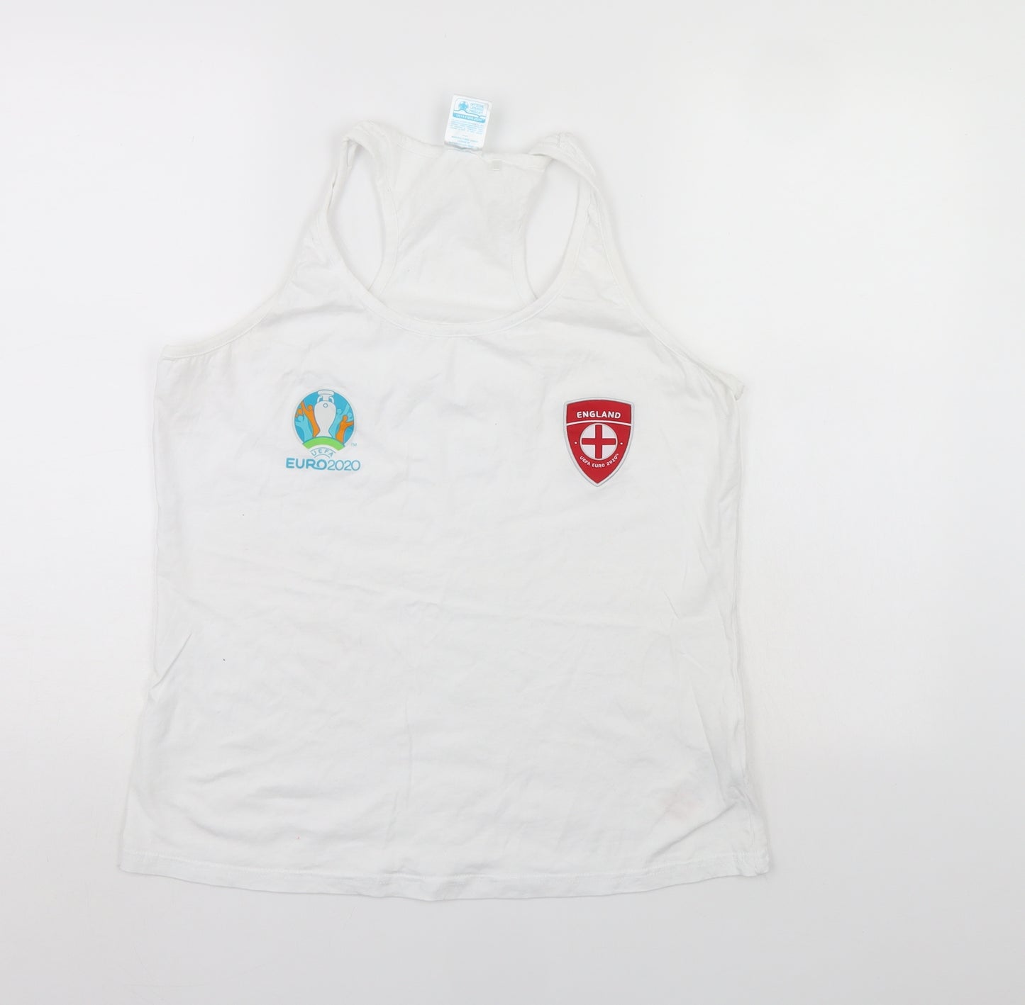 Euro 2020 Womens White   Basic Tank Size 16