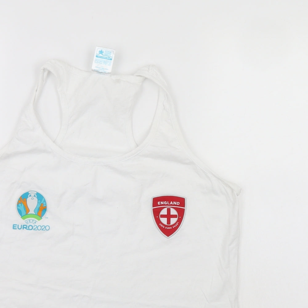 Euro 2020 Womens White   Basic Tank Size 16