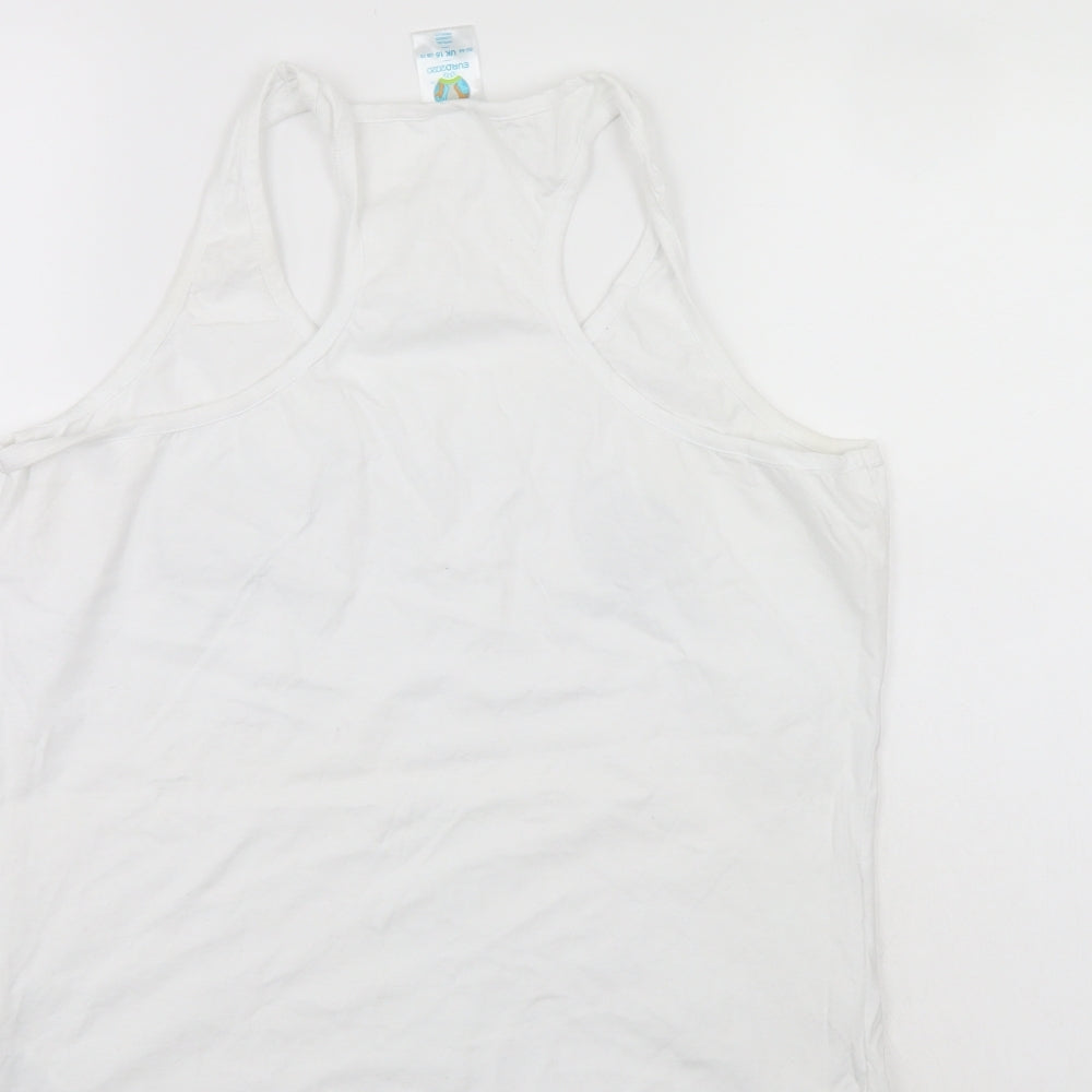 Euro 2020 Womens White   Basic Tank Size 16