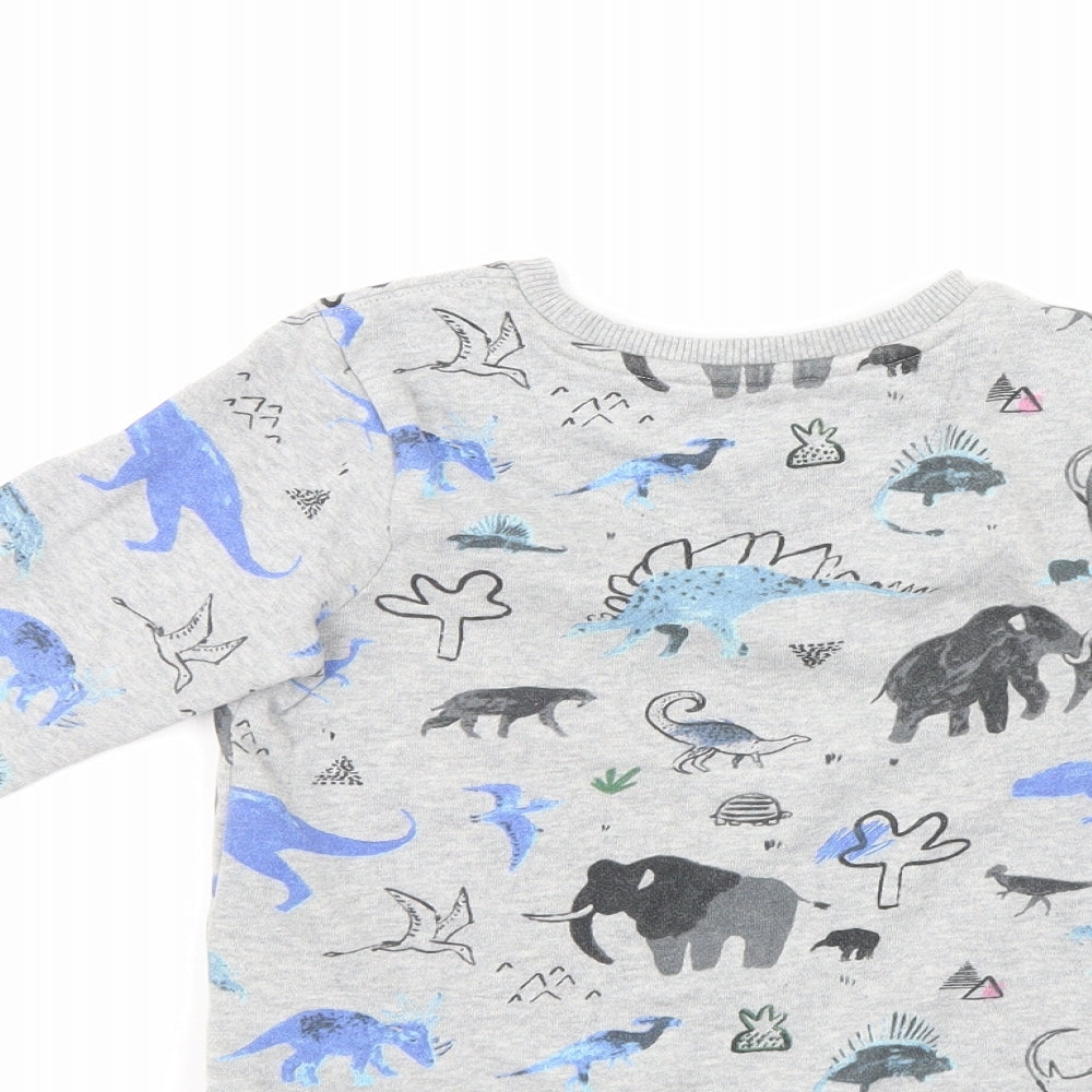 Nutmeg Boys Grey Animal Print  Pullover Sweatshirt Size 3-4 Years