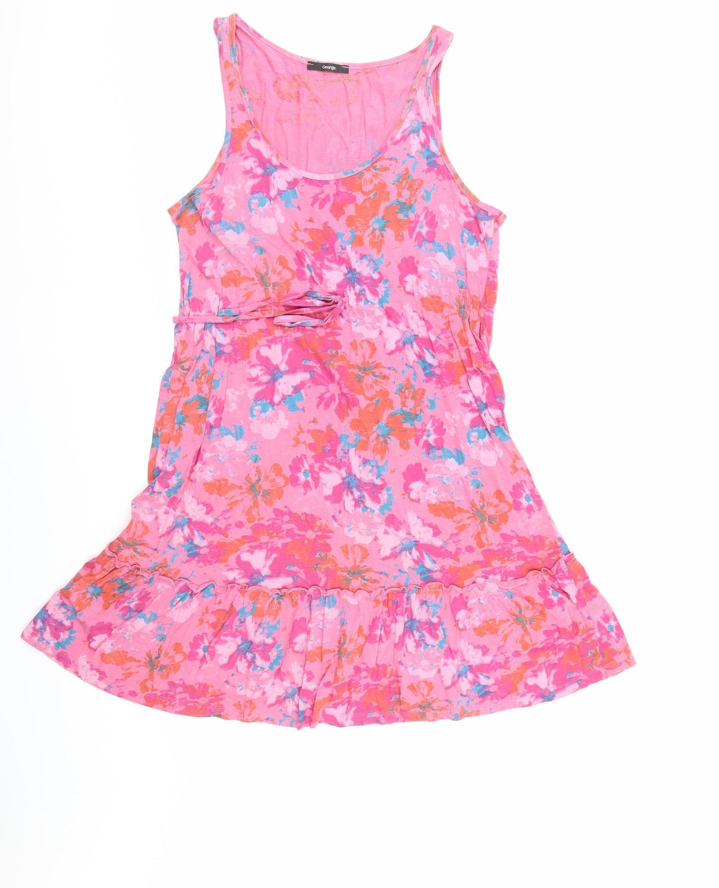 George Womens Pink Floral  Tank Dress  Size 18