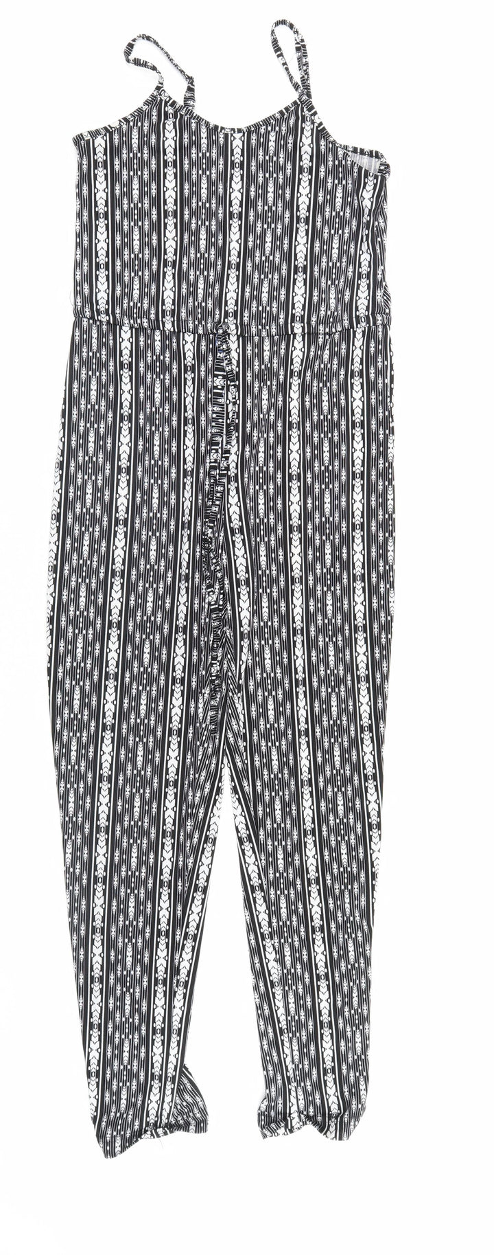QED London Womens Black Geometric Jumpsuit One-Piece Size 8
