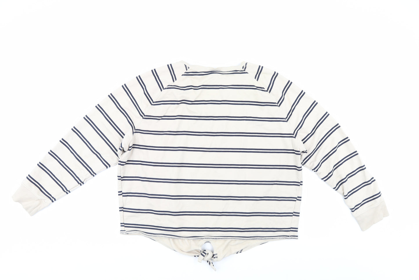 F&F Womens Beige Striped  Pullover Sweatshirt Size 18