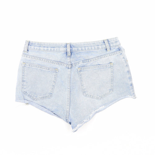 PRETTYLITTLETHING Womens Blue  Denim Culotte Shorts Size 10