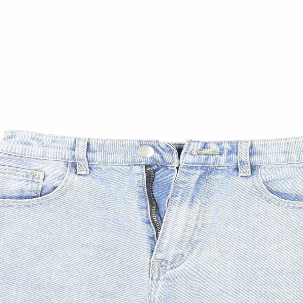 PRETTYLITTLETHING Womens Blue  Denim Culotte Shorts Size 10