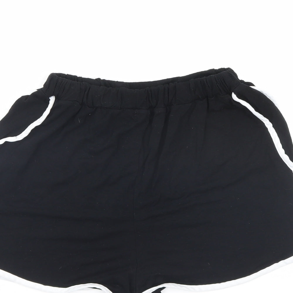 PRETTYLITTLETHING Womens Black   Sweat Shorts Size 8