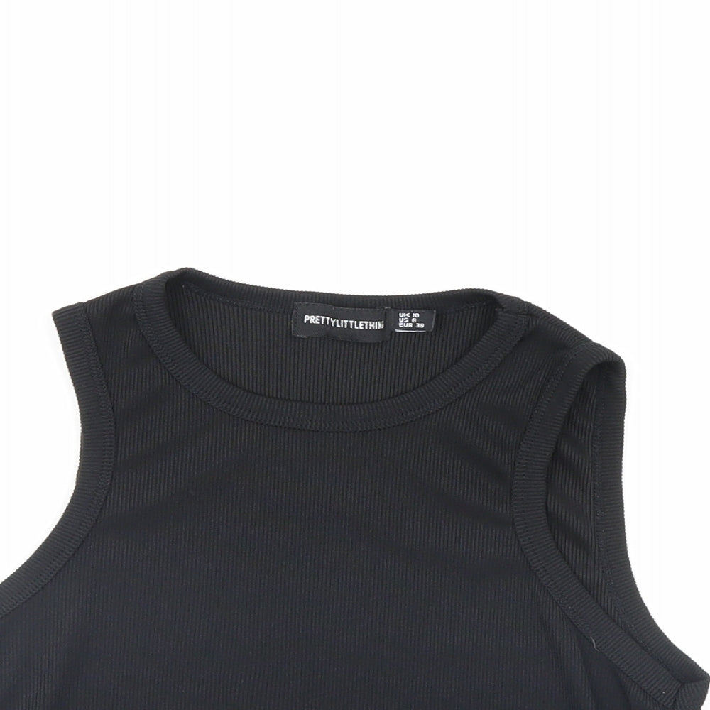 PRETTYLITTLETHING Womens Black   Basic Tank Size 10