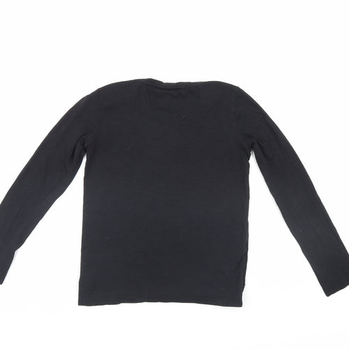 NEXT Girls Black   Pullover Jumper Size 10 Years  - love hearts