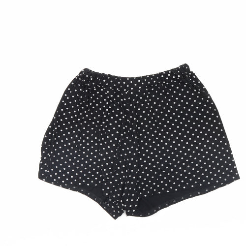 PRETTYLITTLETHING Womens Black Polka Dot  Culotte Shorts Size 8