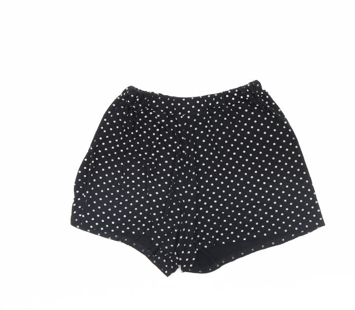 PRETTYLITTLETHING Womens Black Polka Dot Culotte Shorts Size 8