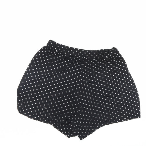 PRETTYLITTLETHING Womens Black Polka Dot  Culotte Shorts Size 8