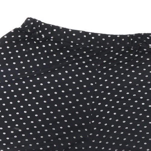 PRETTYLITTLETHING Womens Black Polka Dot  Culotte Shorts Size 8