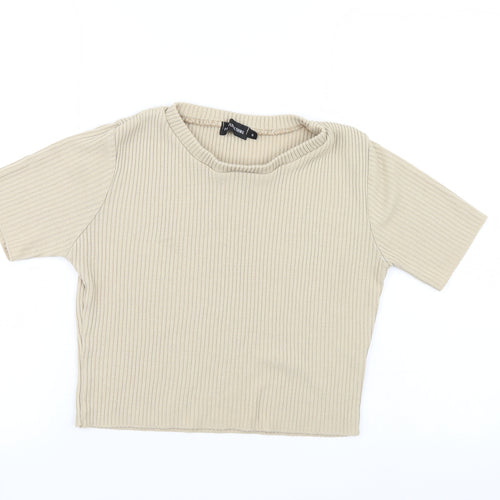 PRETTYLITTLETHING Womens Beige   Pullover Jumper Size S