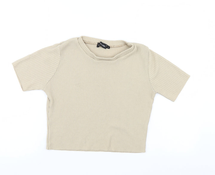 PRETTYLITTLETHING Womens Beige Pullover Jumper Size S