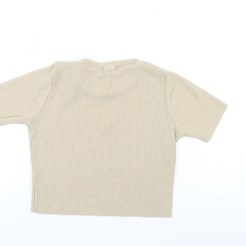 PRETTYLITTLETHING Womens Beige   Pullover Jumper Size S