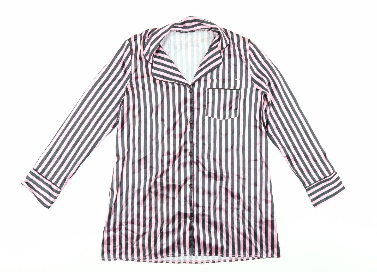 I SAW IT FIRST Womens Pink Striped   Nightshirt Size 10