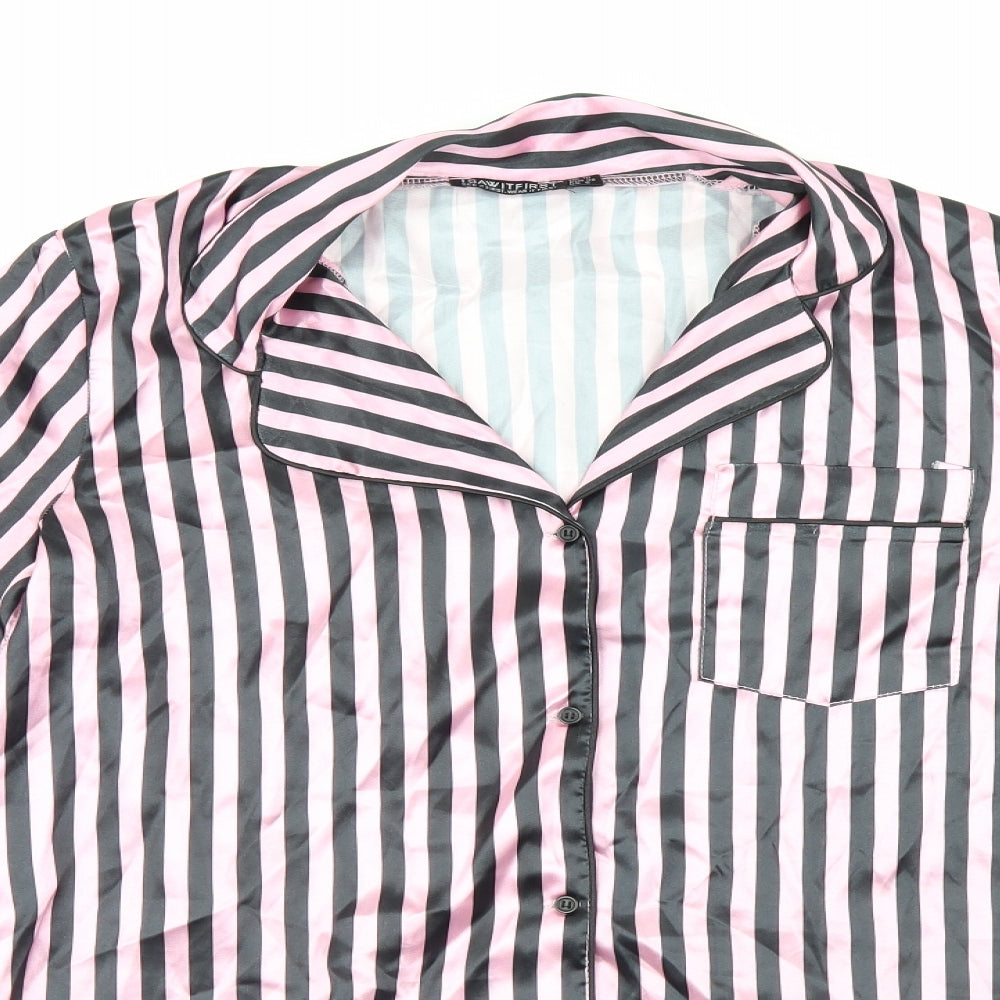 I SAW IT FIRST Womens Pink Striped   Nightshirt Size 10