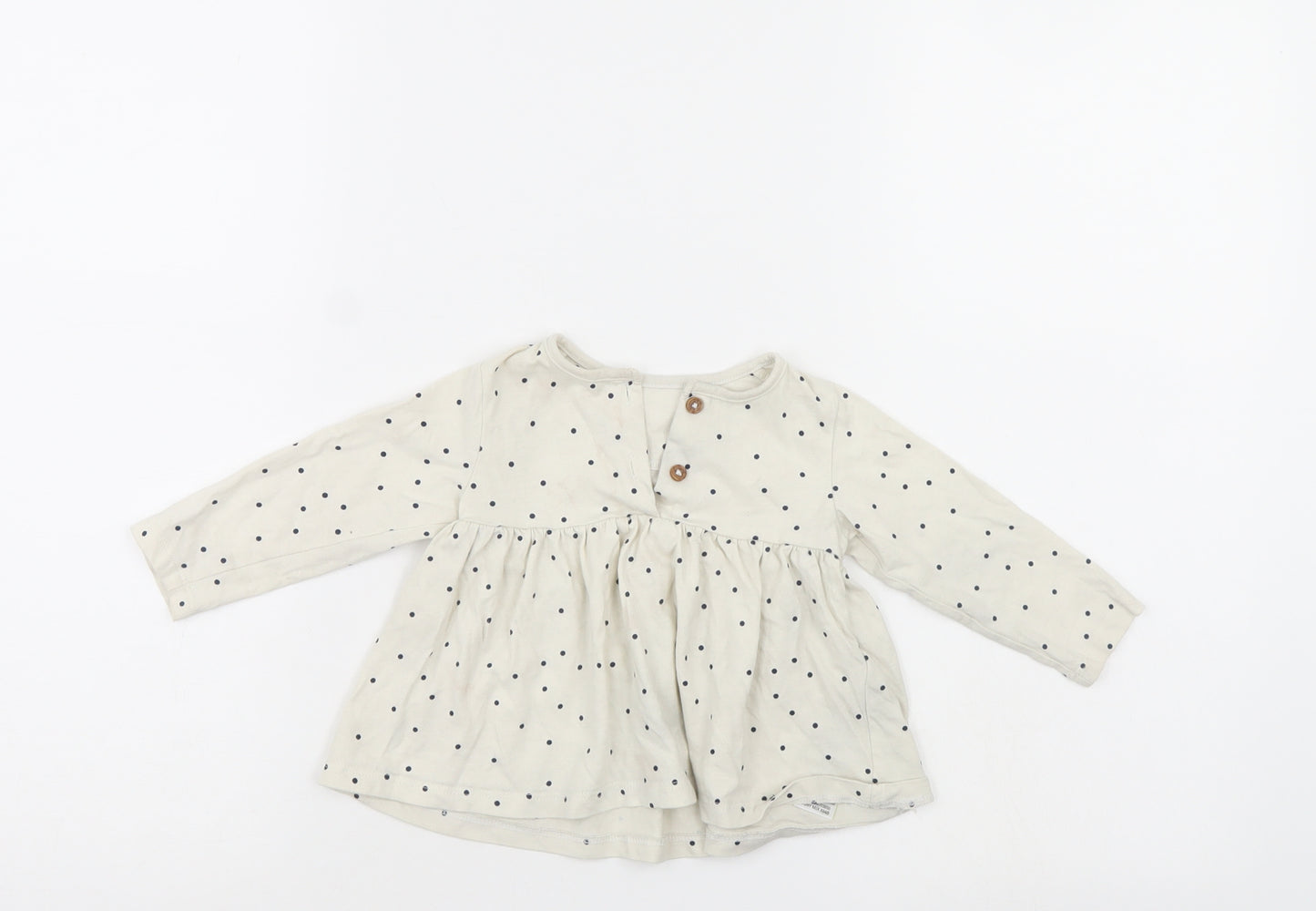 M&S Girls Ivory Polka Dot  Jumper Dress  Size 6-9 Months