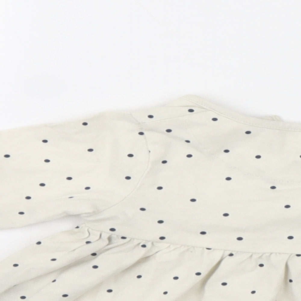M&S Girls Ivory Polka Dot  Jumper Dress  Size 6-9 Months