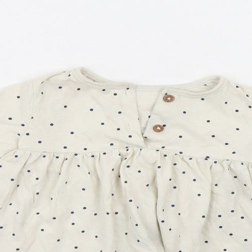 M&S Girls Ivory Polka Dot  Jumper Dress  Size 6-9 Months
