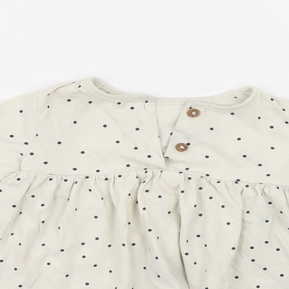 M&S Girls Ivory Polka Dot  Jumper Dress  Size 6-9 Months