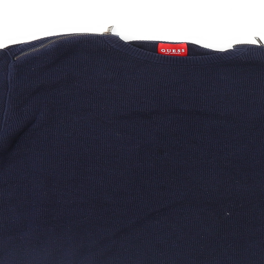 GUESS Mens Blue   Pullover Jumper Size L