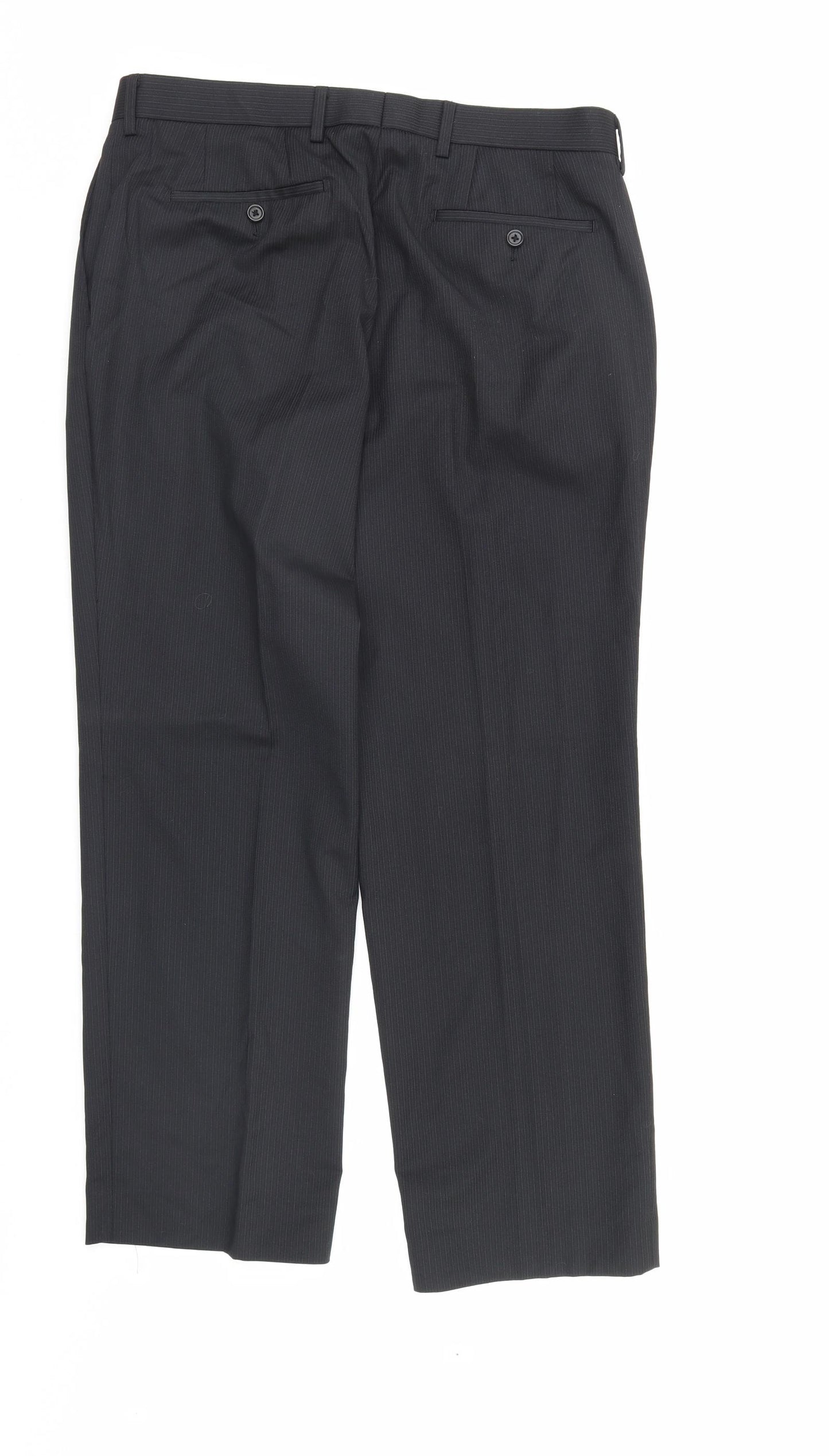 NEXT Mens Black Striped  Trousers  Size 34 L30 in