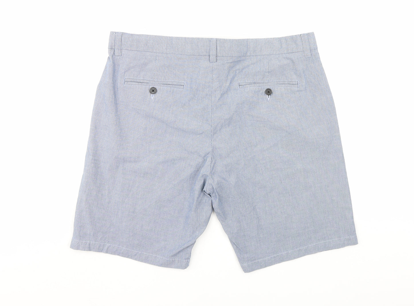 NEXT Mens Blue Striped  Chino Shorts Size 36