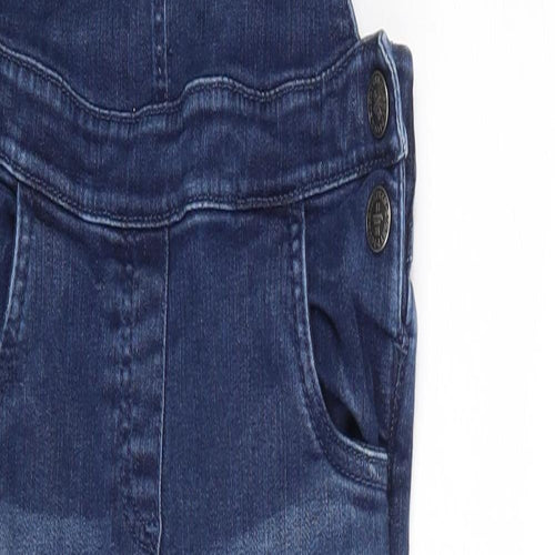 M&S Girls Blue   Dungarees Trousers Size 8-9 Years